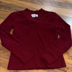 Sonoma Women's Deep Red V-Neck Sweater